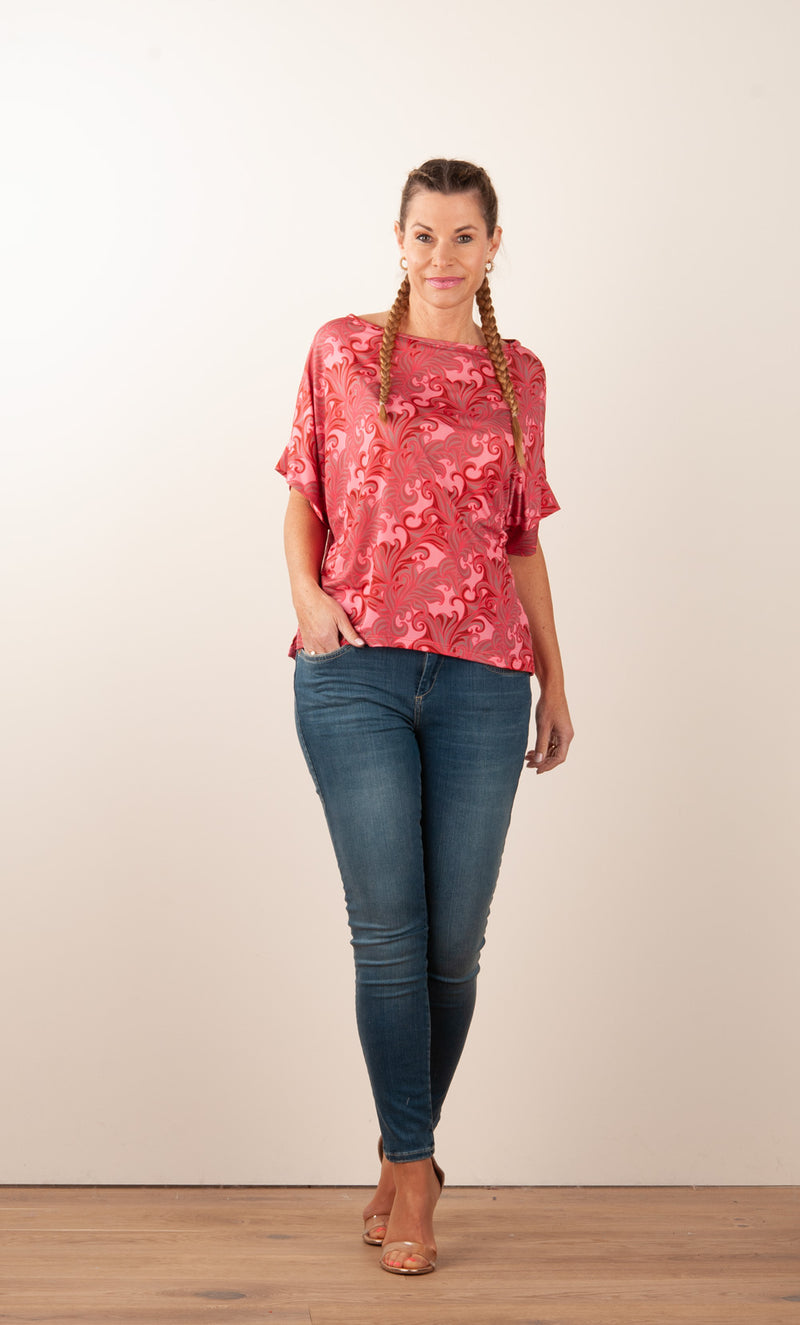 Shirt Rosa | Rot | Grau