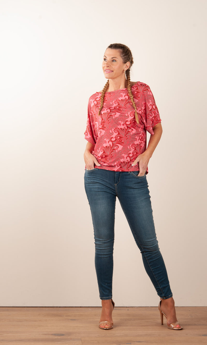 Shirt Rosa | Rot | Grau