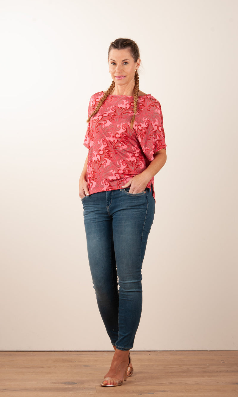 Shirt Rosa | Rot | Grau