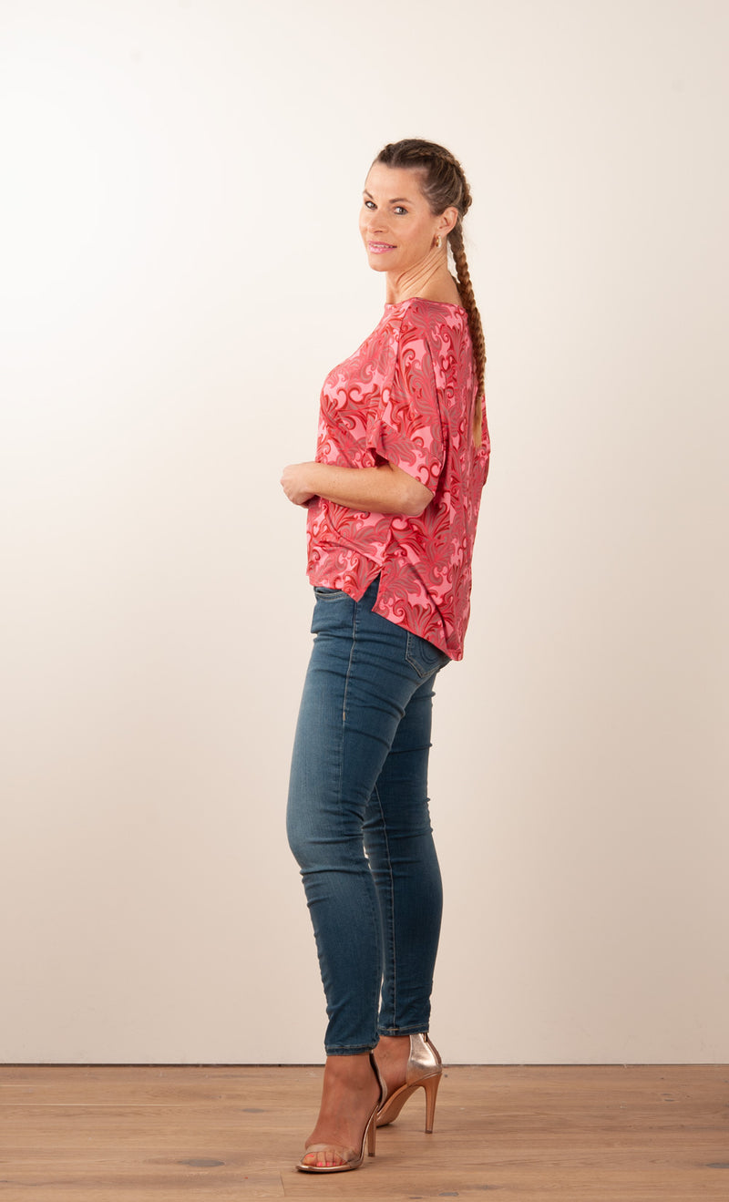 Shirt Rosa | Rot | Grau