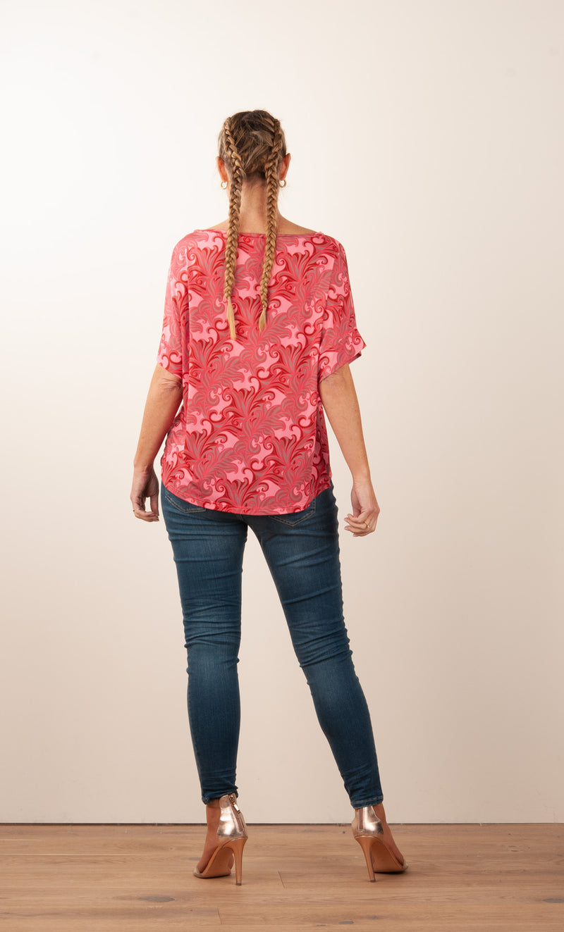 Shirt Rosa | Rot | Grau