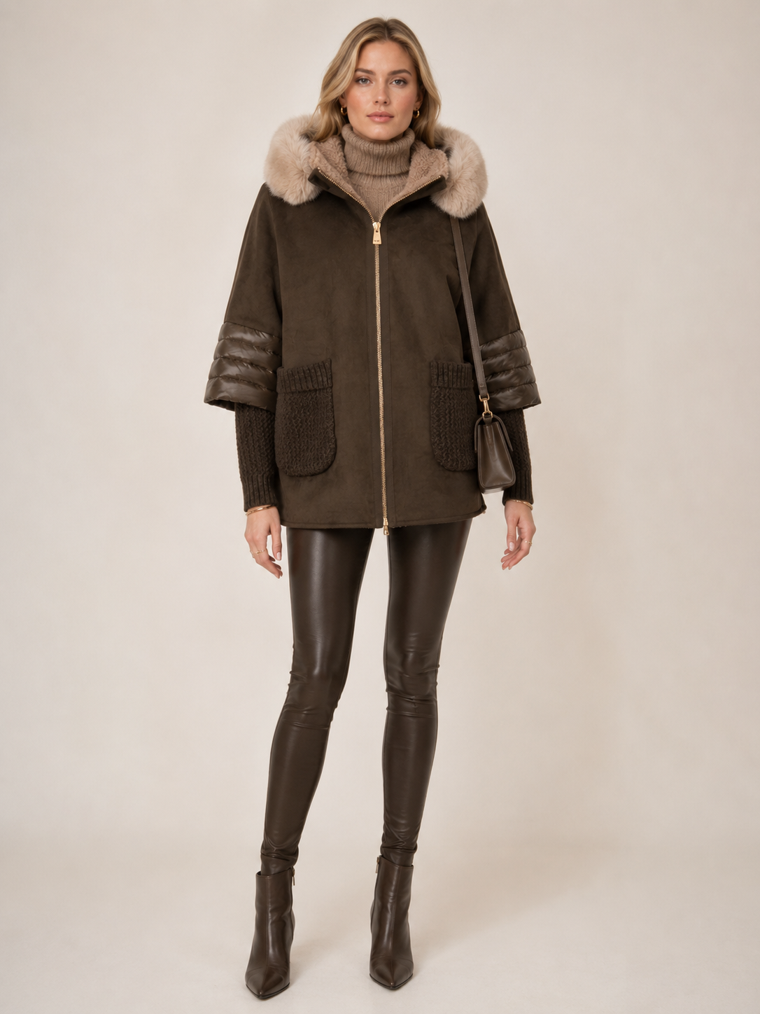 MDF Marco Del Forte Urbane Statement-Daunenjacke Dunkelgrün - Editorial-Ansicht