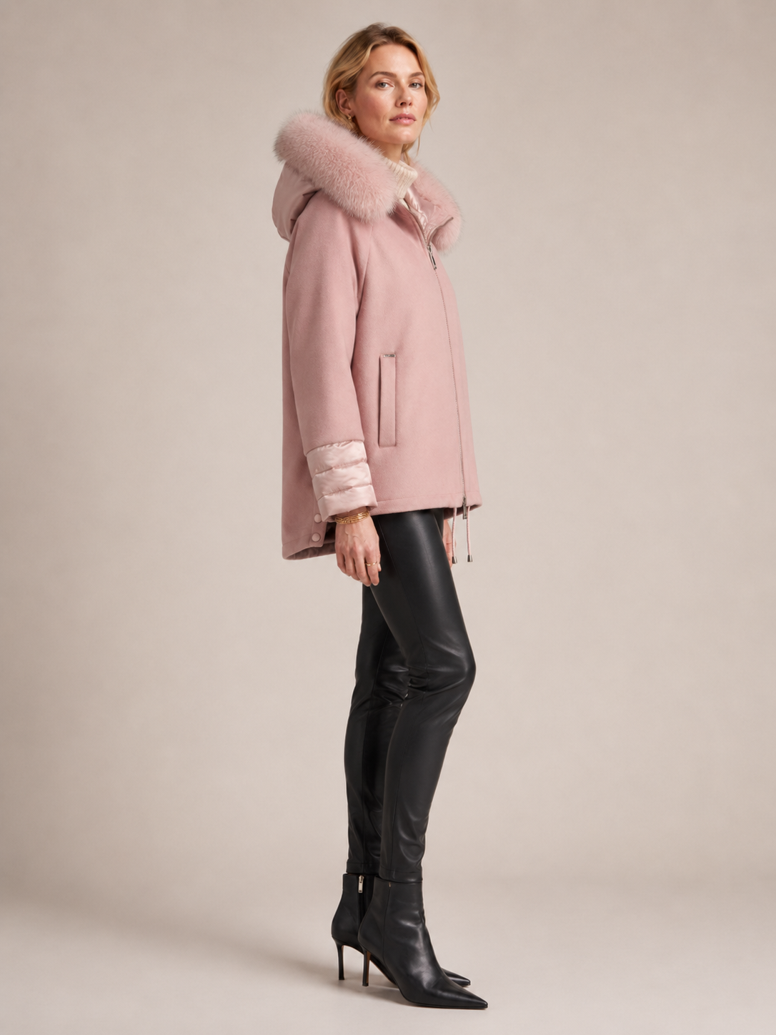 MDF Marco Del Forte Urbane Statement-Daunenjacke Rosé - Design-Fokus