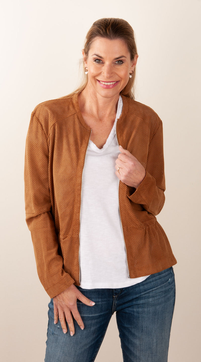 Milestone Lederjacke „Amora“ Cognac