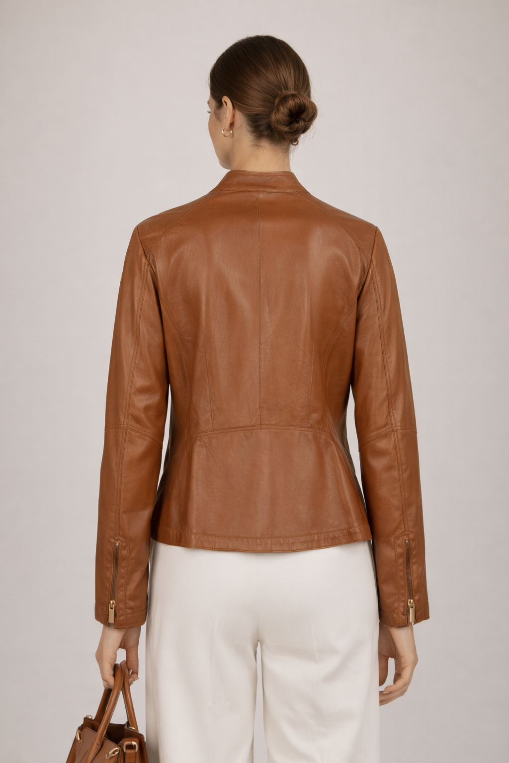 Lederjacke Camel