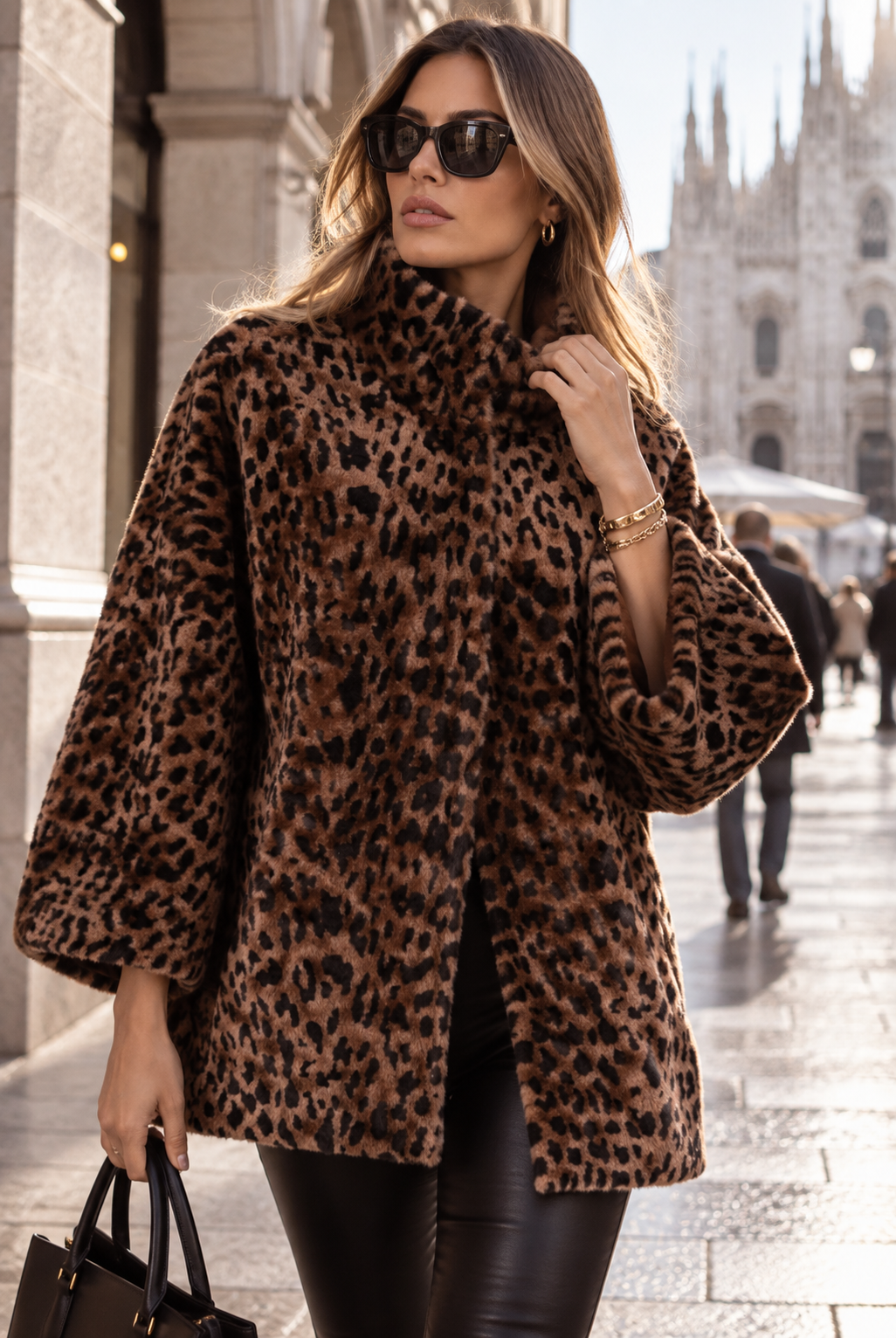 Leoparden-Statement-Lederjacke „Louise“ Leo | Cinnamon / City Milano