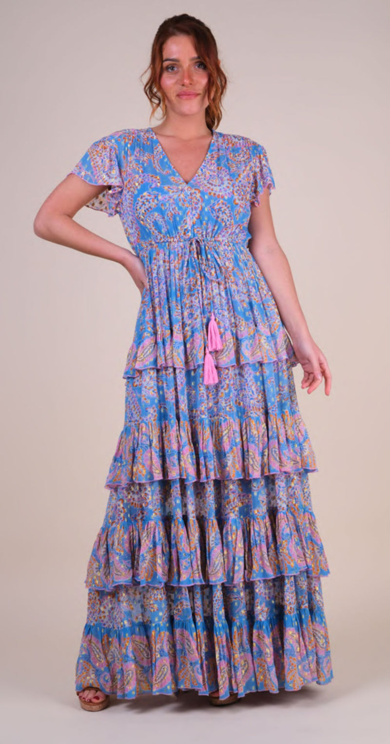 Kleid Blau | Rosa | Multicolor