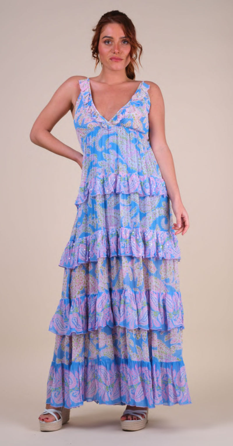 Kleid Blau | Rosa | Multicolor