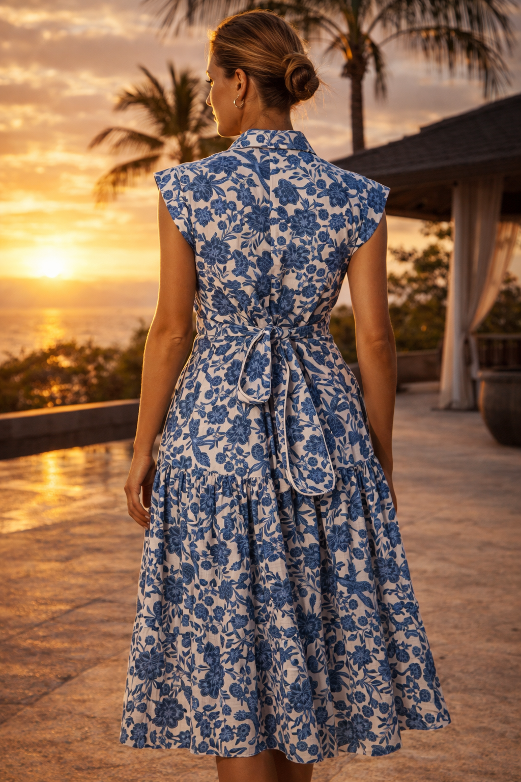 Hemdblusenkleid Blau | Weiß