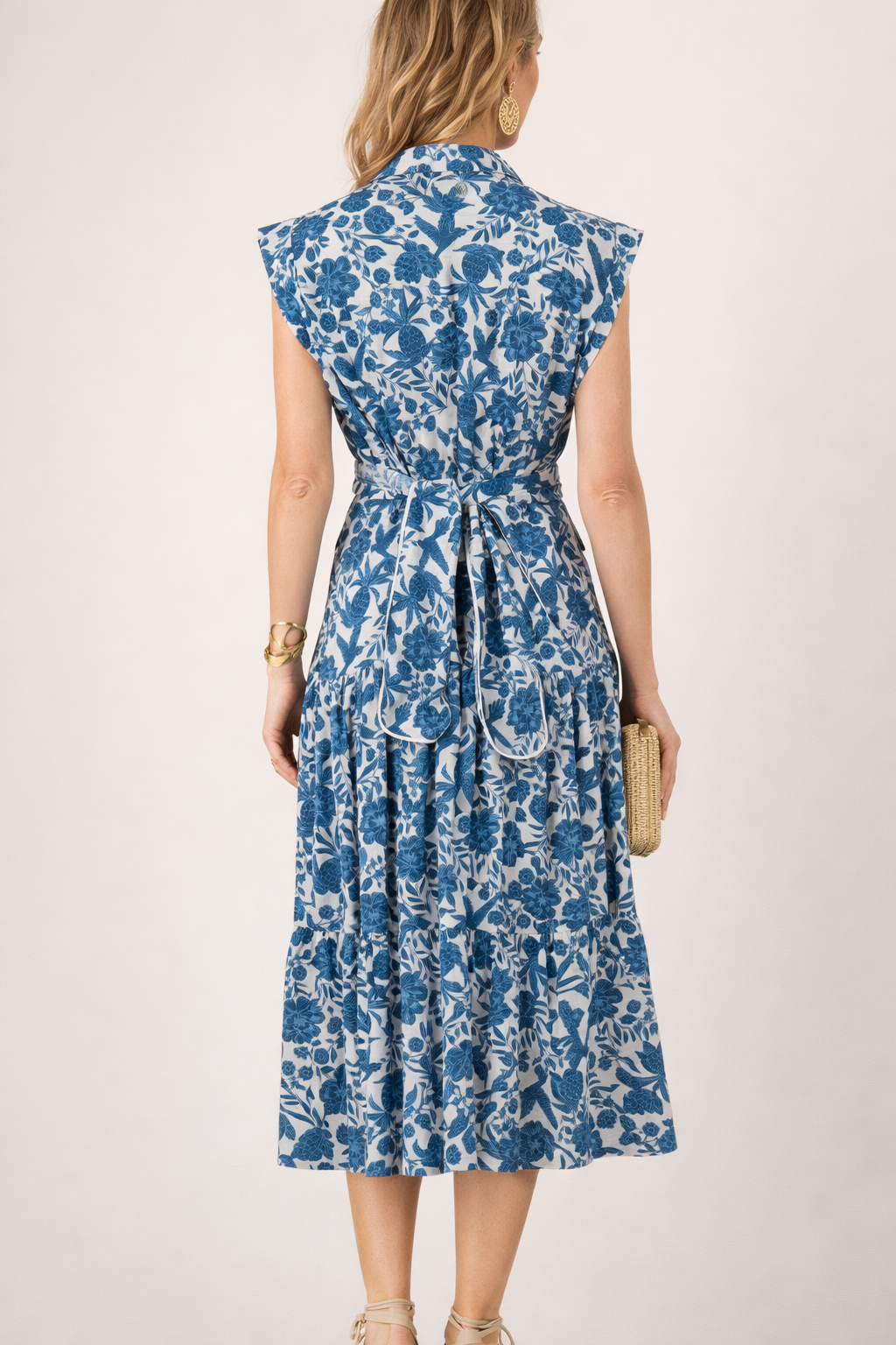 Hemdblusenkleid Blau | Weiß