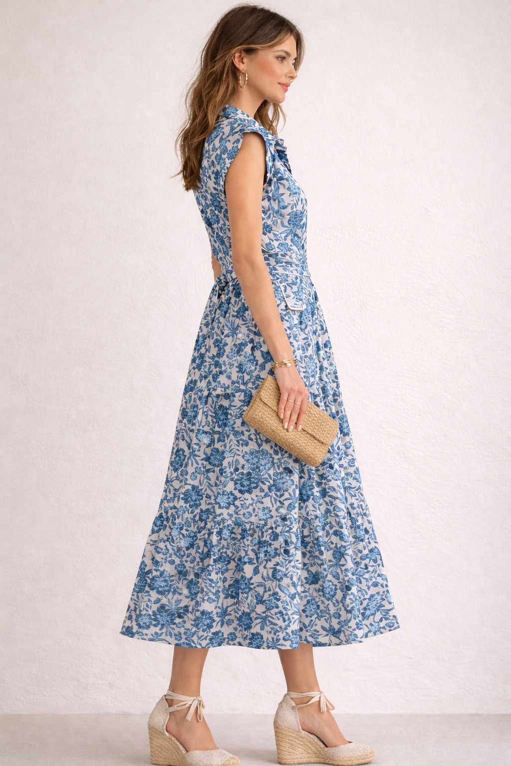 Hemdblusenkleid Blau | Weiß