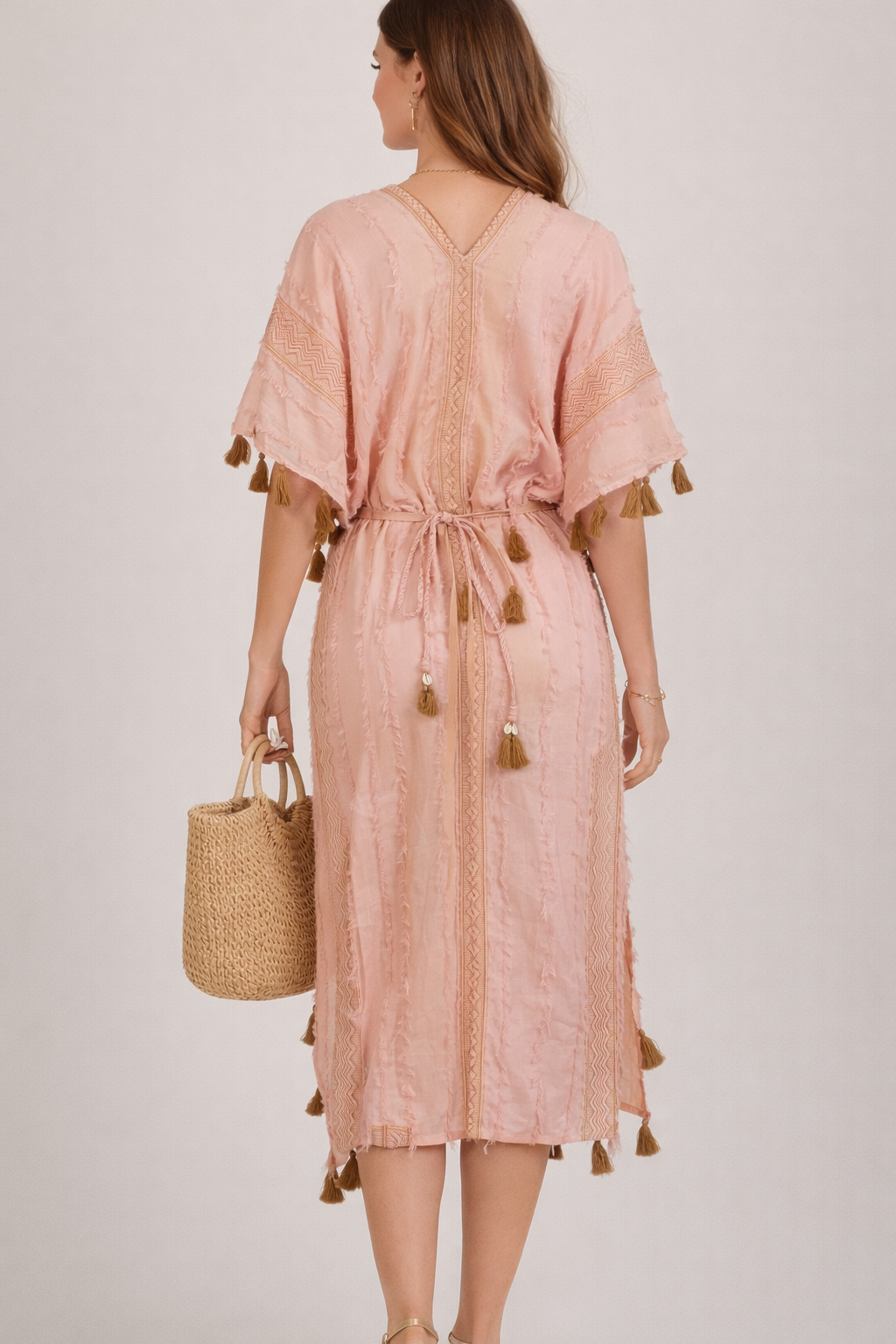 Tunika-Kleid „Quasten“ Rosé