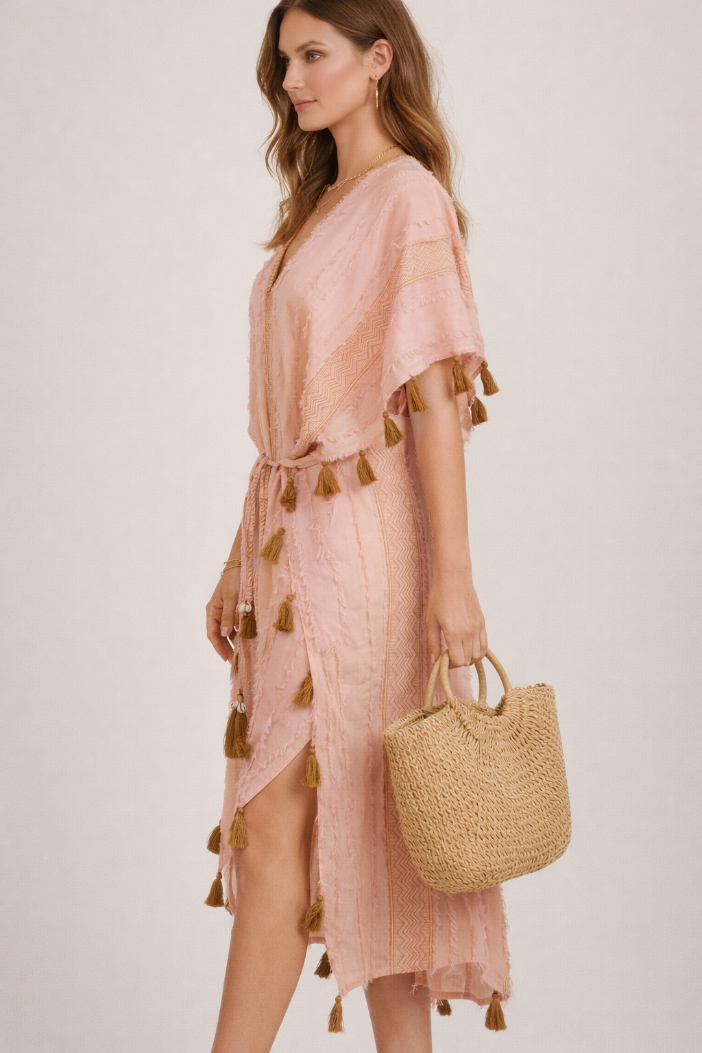 Tunika-Kleid „Quasten“ Rosé