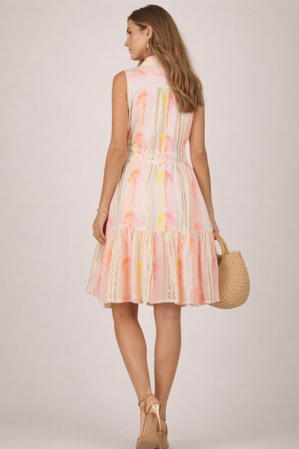 Kleid „Neon-Streifen“ Gelb | Pink | Gold