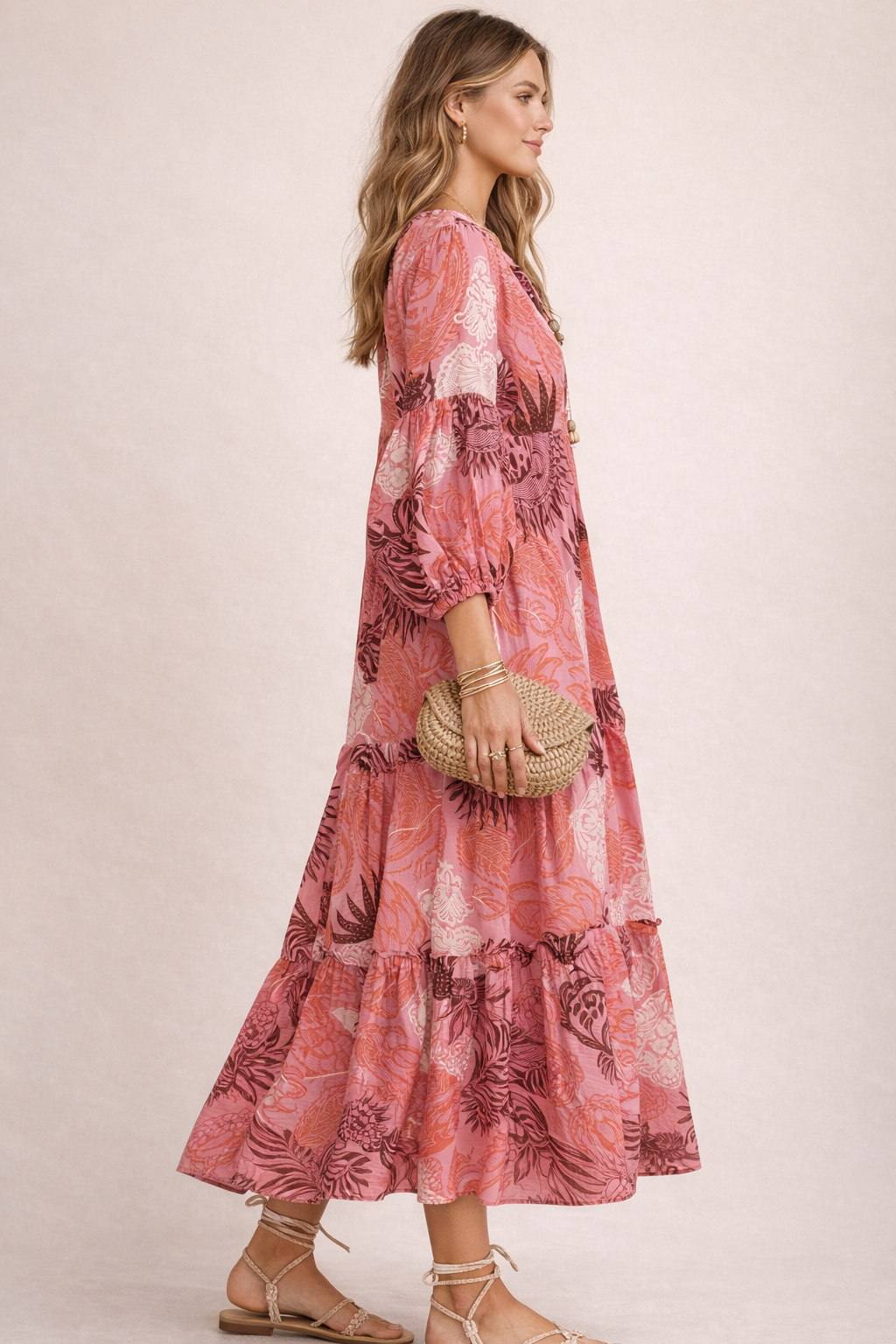 Statement-Kleid Pink | Weiß | Multicolor