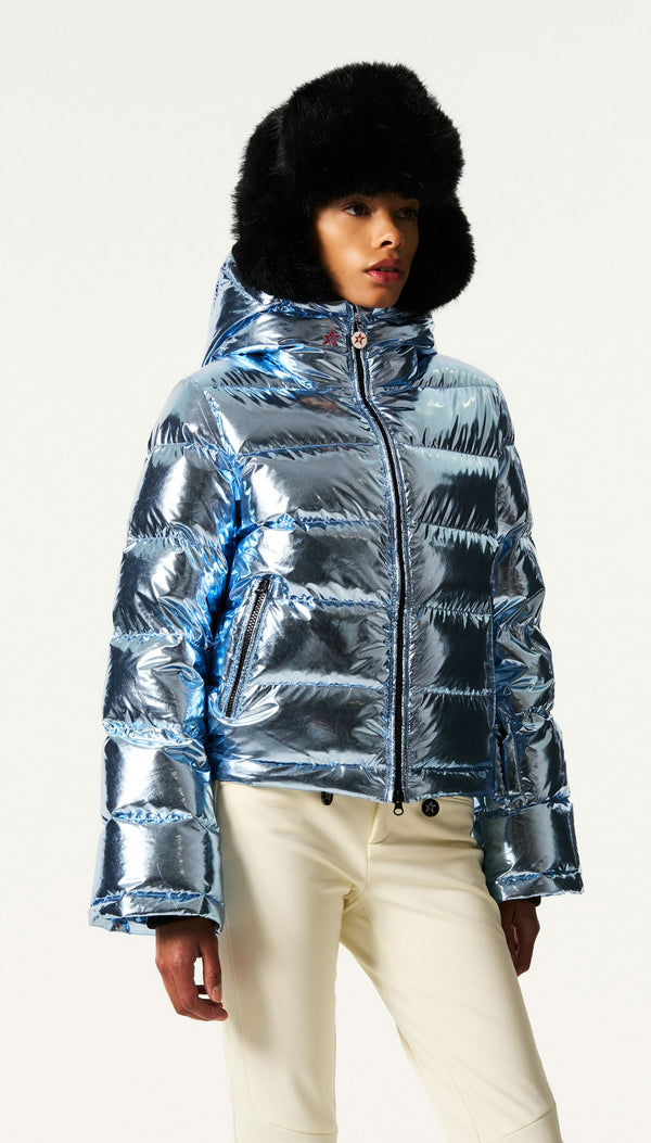 Metallic Polar Flare Down Jacket