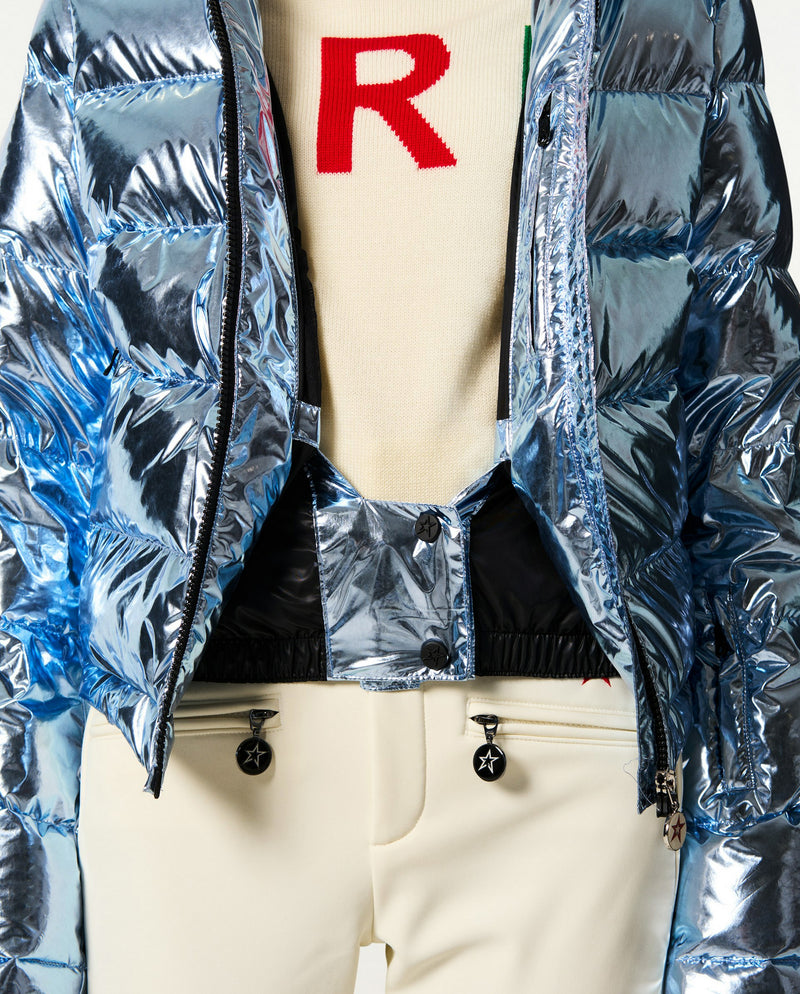 Metallic Polar Flare Down Jacket