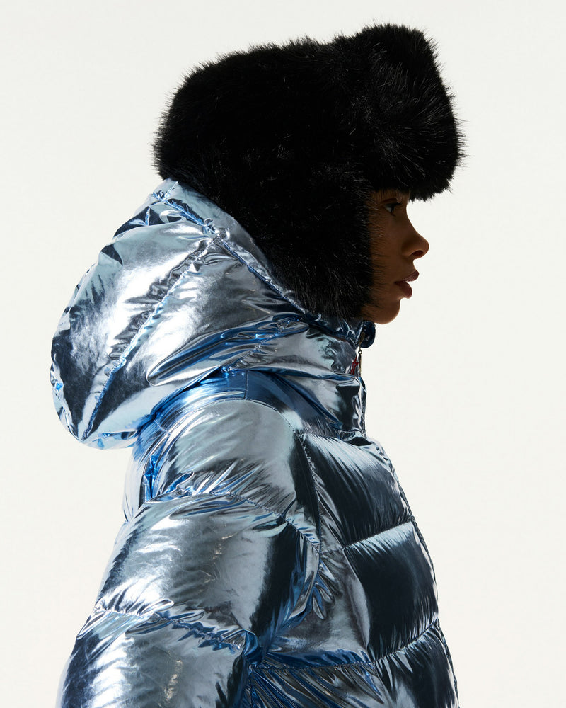 Metallic Polar Flare Down Jacket