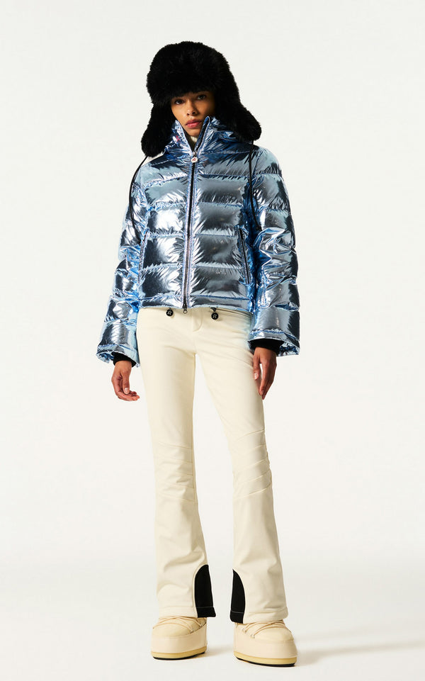 Metallic Polar Flare Down Jacket