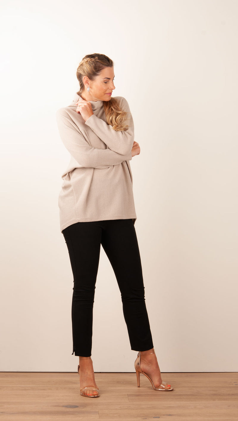 Rollkragenpullover Beige