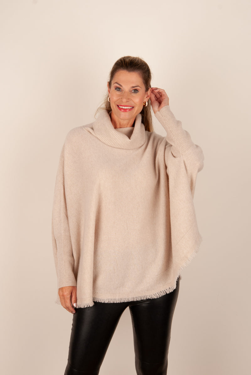 Weiter Pullover Beige