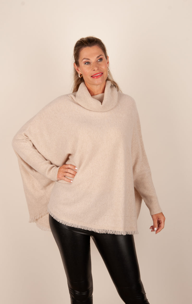 Weiter Pullover Beige
