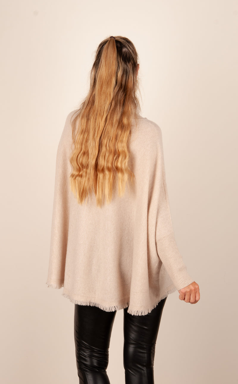 Weiter Pullover Beige