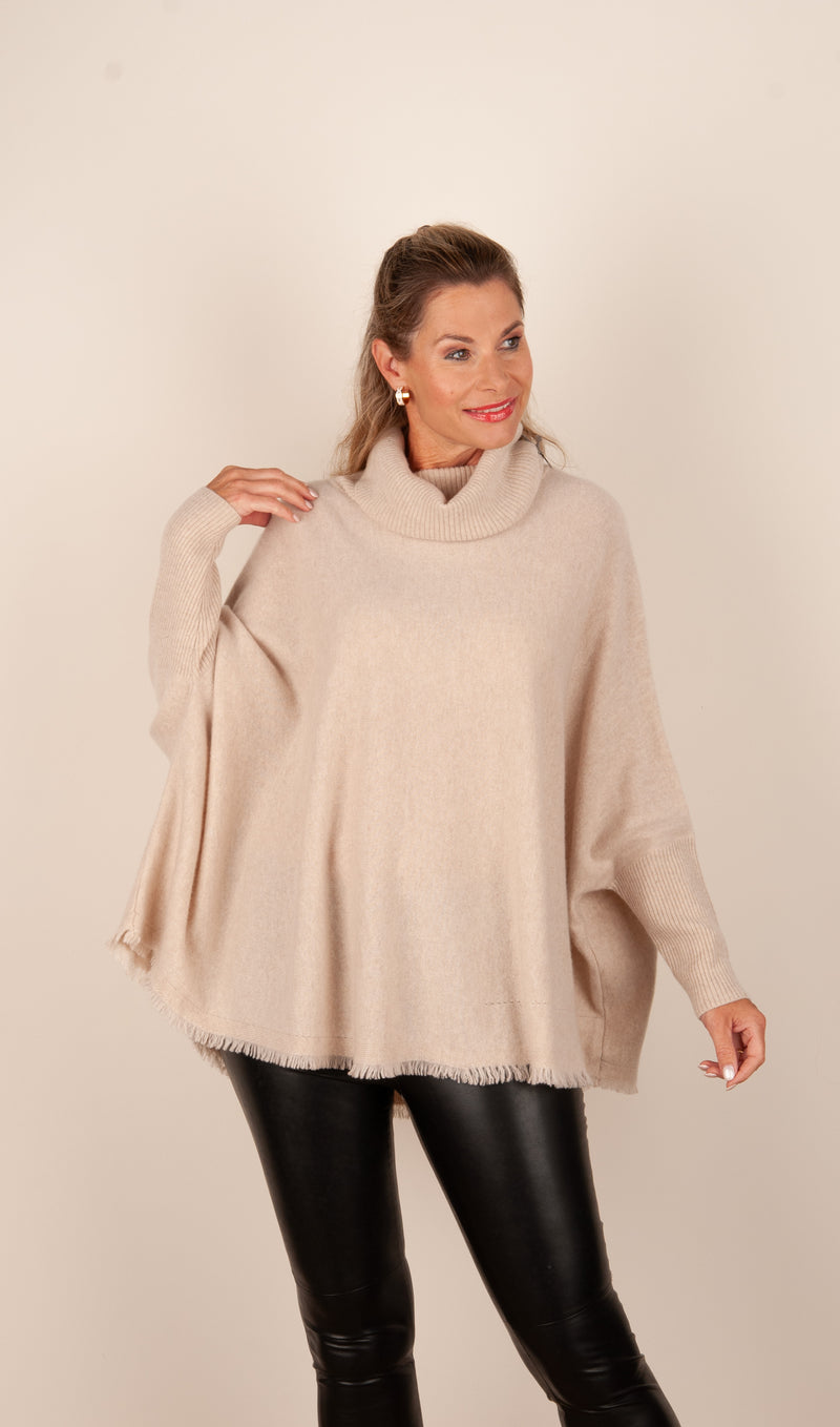 Weiter Pullover Beige