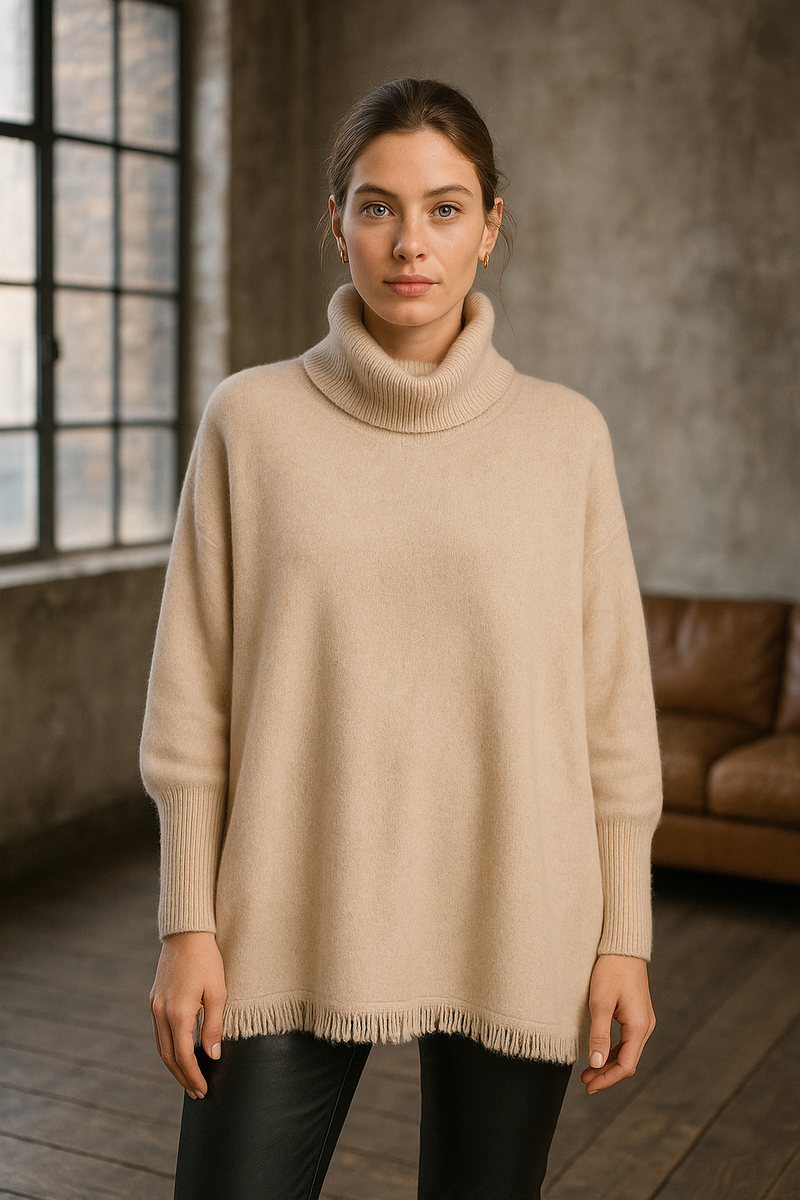 Weiter Pullover Beige