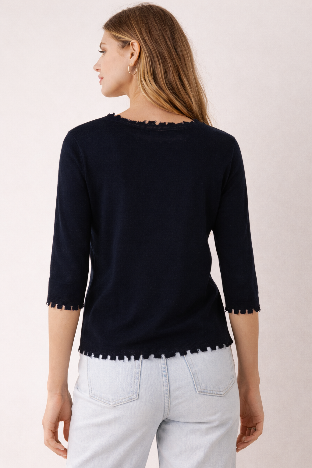 Pullover „Open-Edge“ Dunkelblau