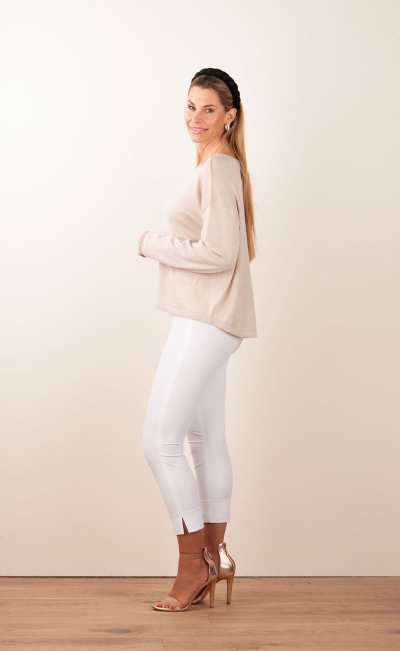 Pullover „Lurex“ Beige