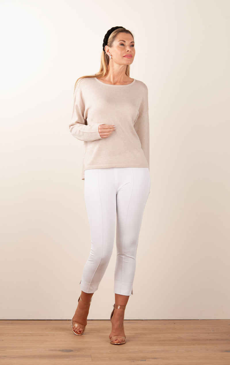 Pullover „Lurex“ Beige