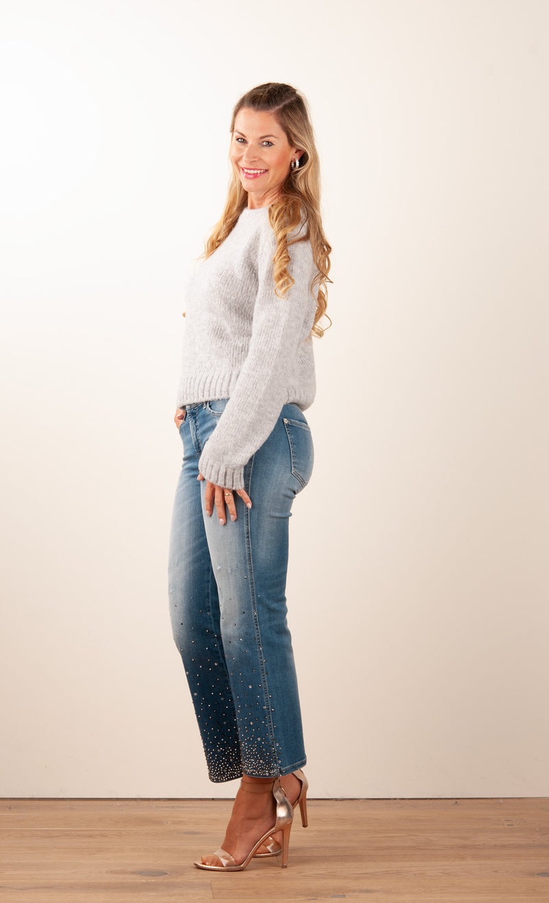 Pullover Melange Grau