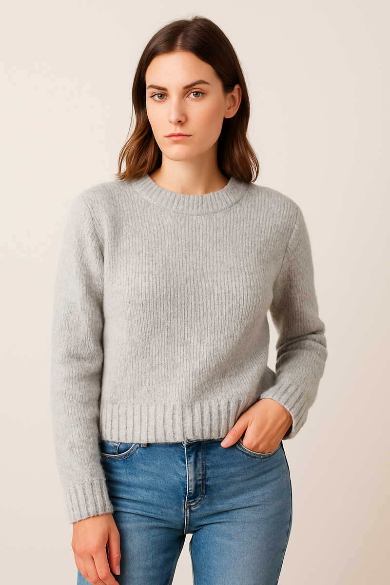 Pullover Melange Grau