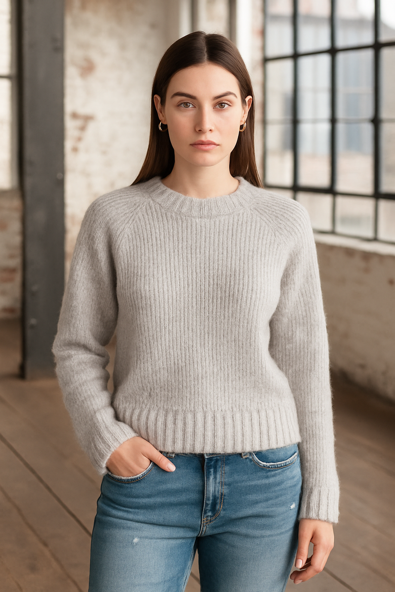Pullover Melange Grau