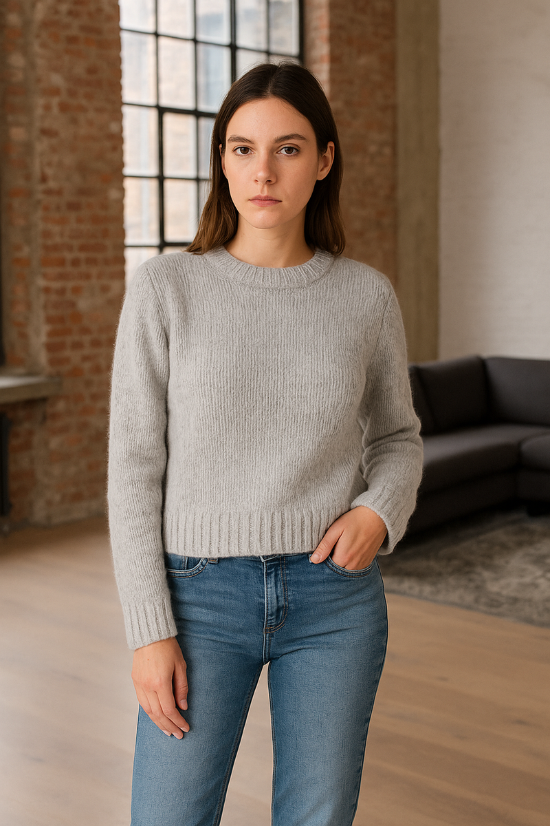 Pullover Melange Grau