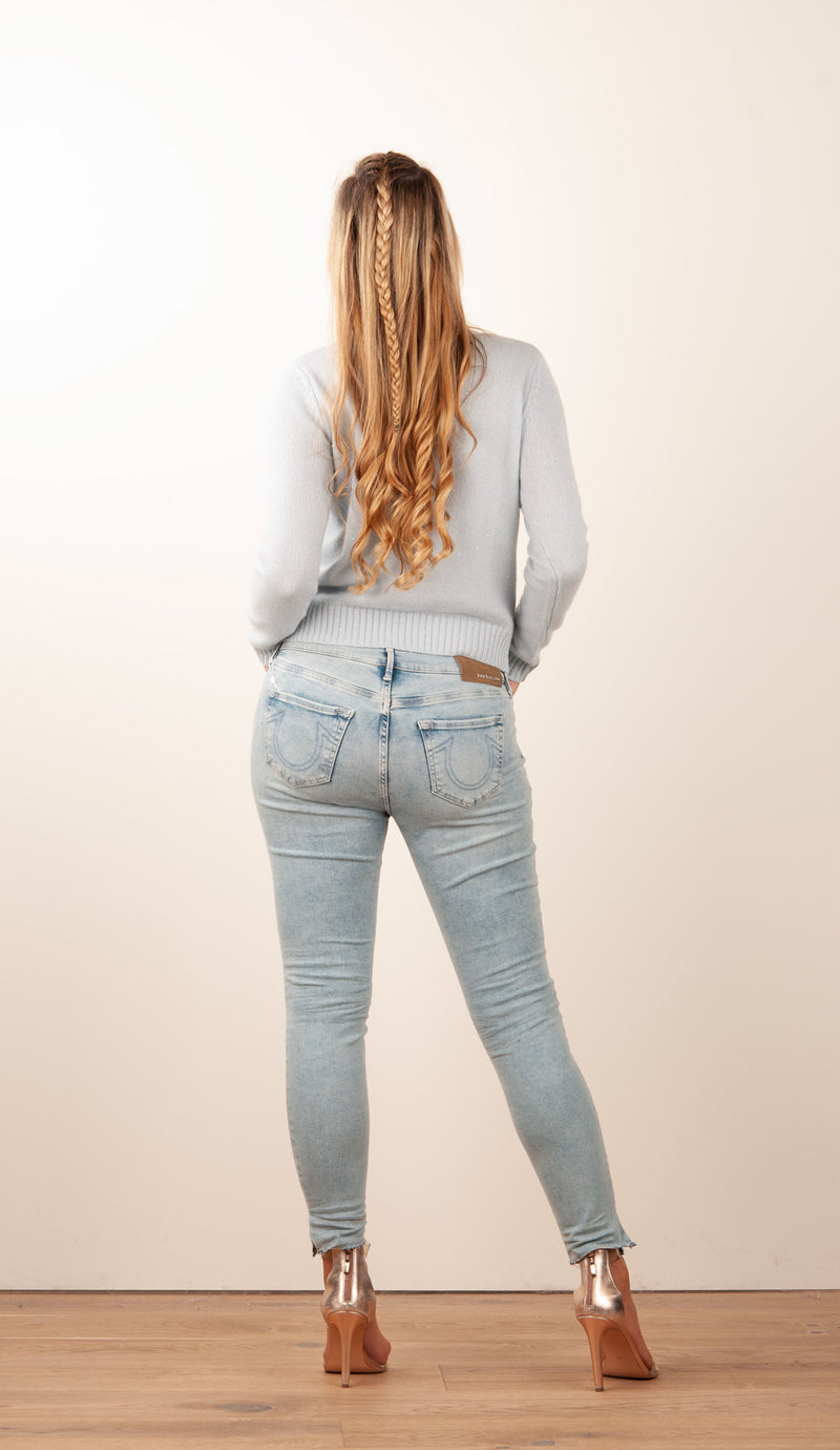 Pullover „Pailletten“ Hellblau