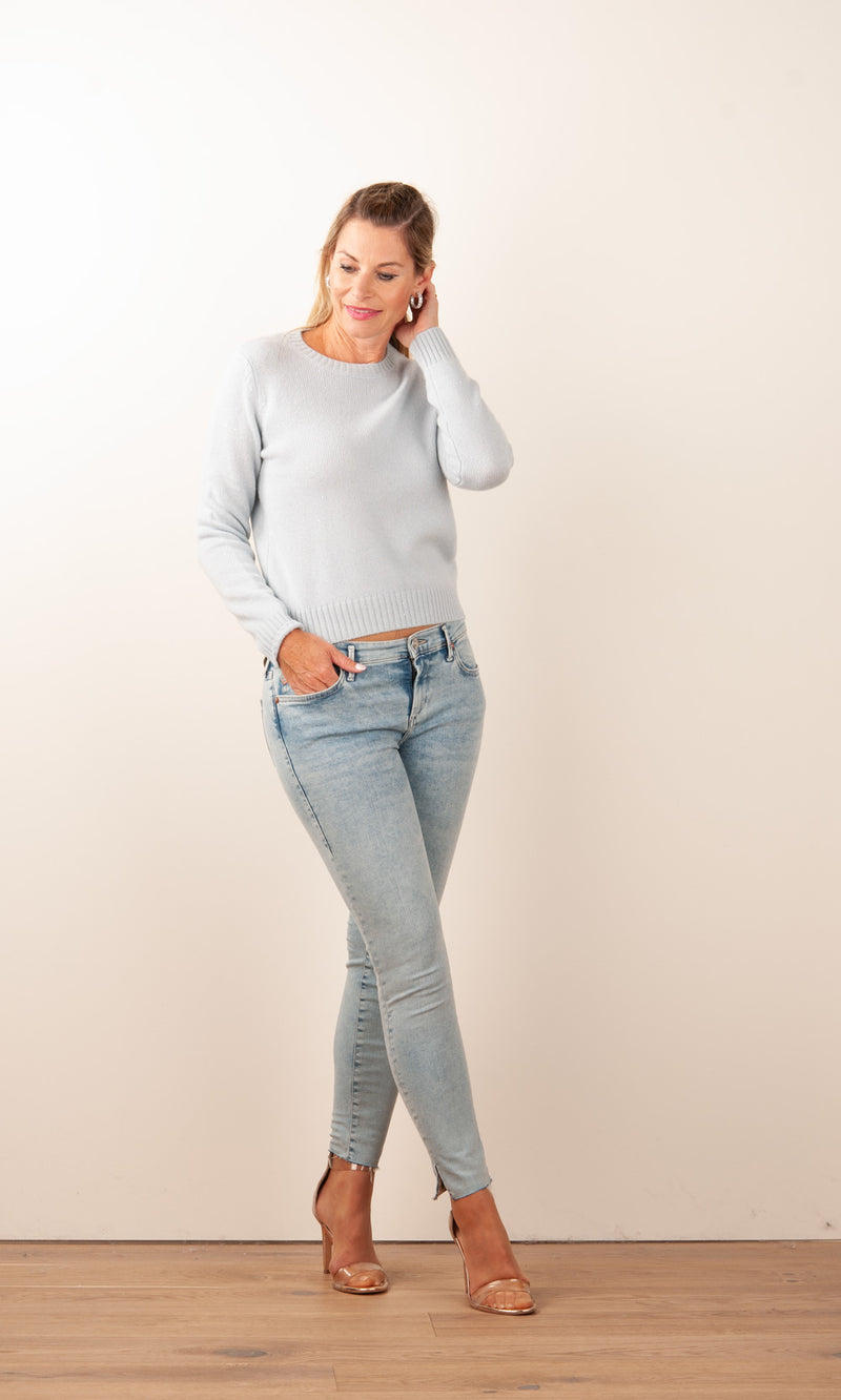Pullover „Pailletten“ Hellblau