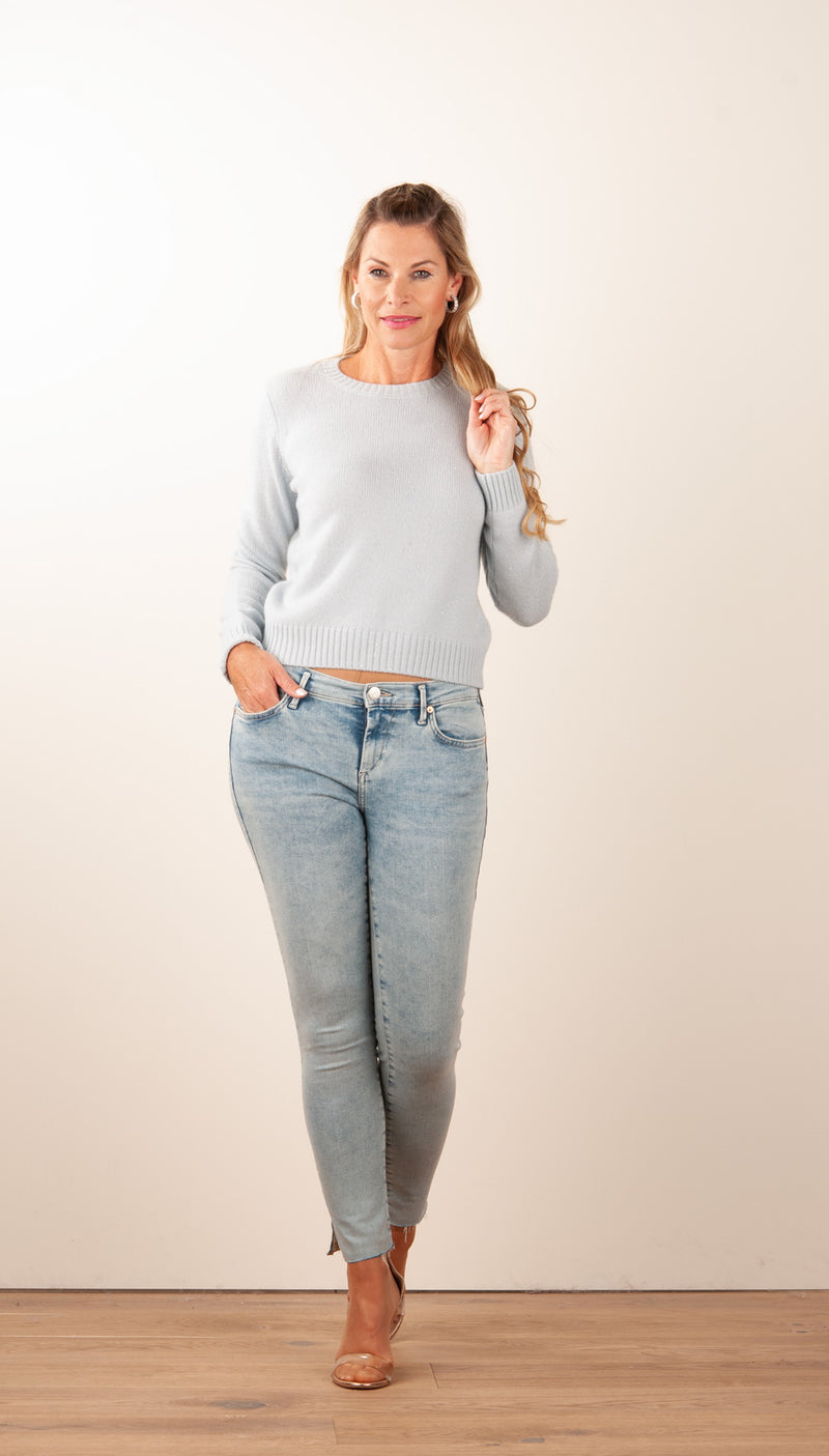 Pullover „Pailletten“ Hellblau