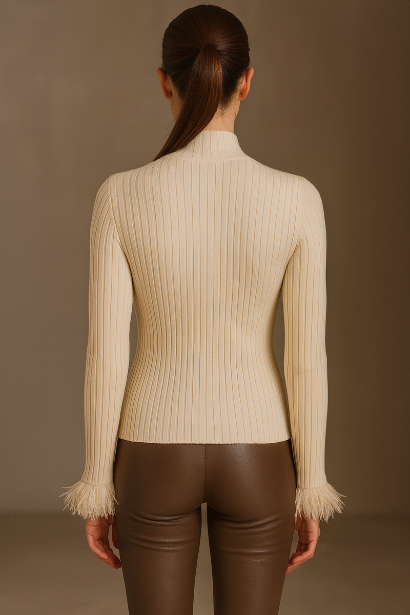 Pullover „Rippstrick“ Creme