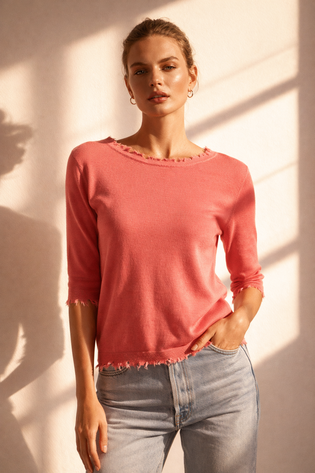 Pullover „Open-Edge“ Bubblegum