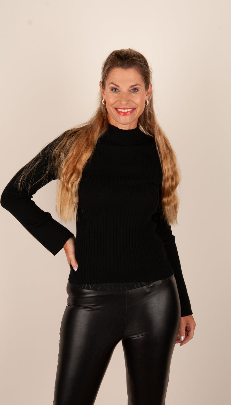 Pullover „Rippstrick“ Schwarz