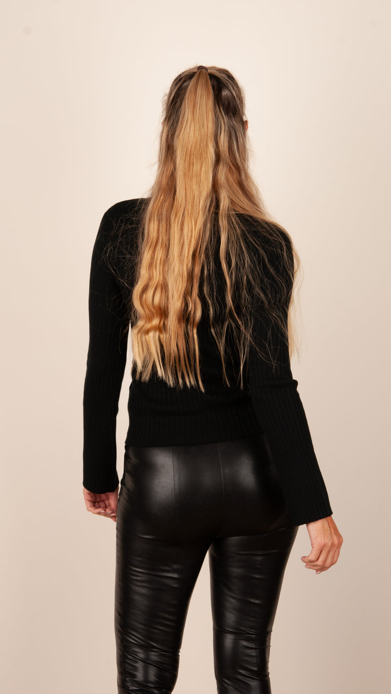 Pullover „Rippstrick“ Schwarz