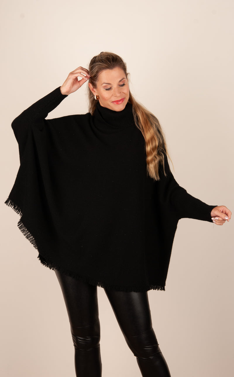 Weiter Pullover „Pailletten“ Schwarz
