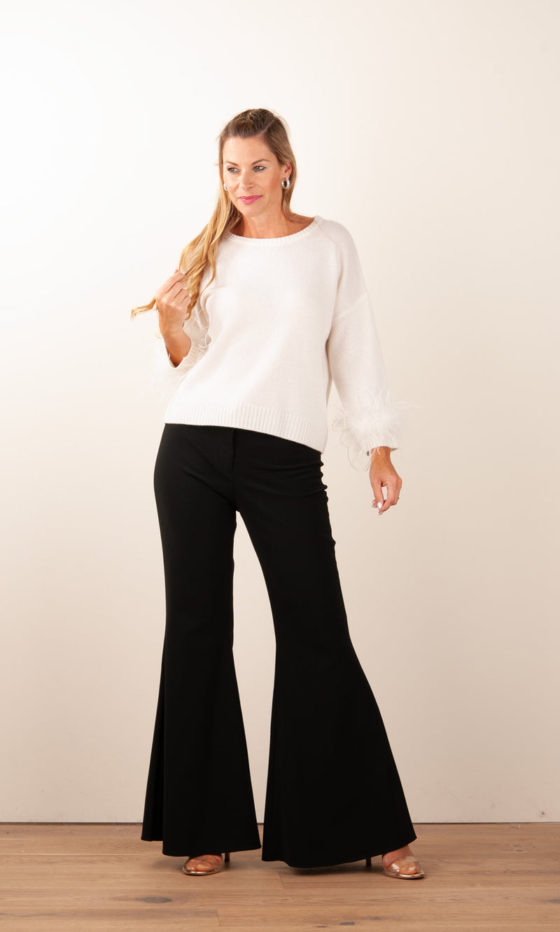 Pullover „Federn“ Creme