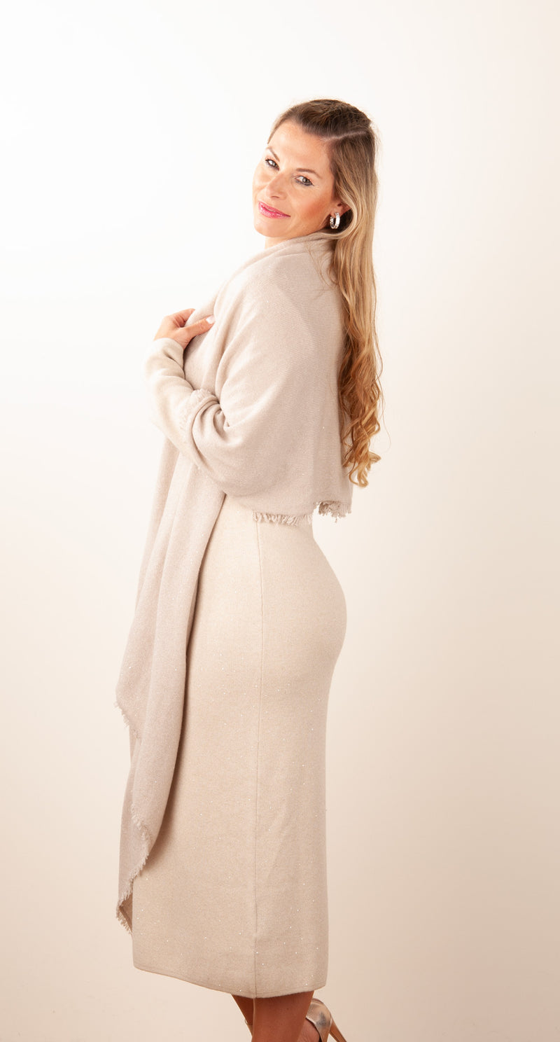Schal „Pailletten“ Beige