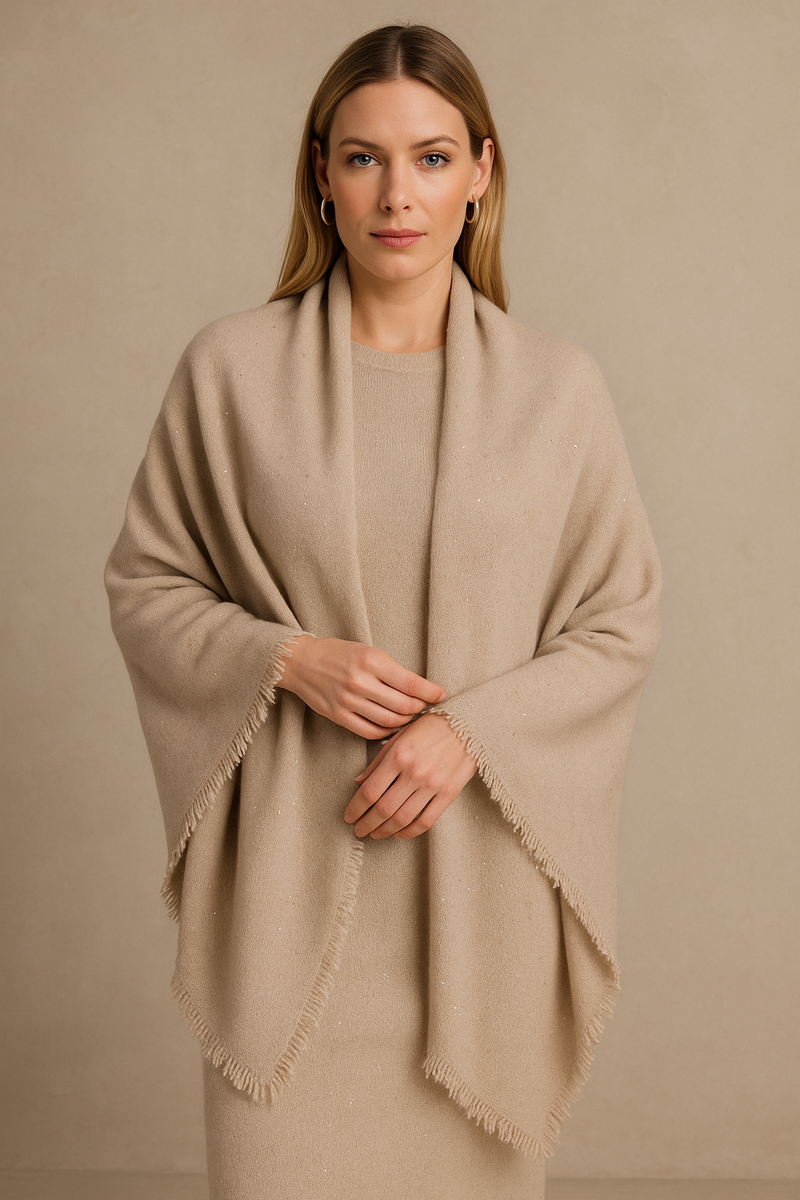 Schal „Pailletten“ Beige