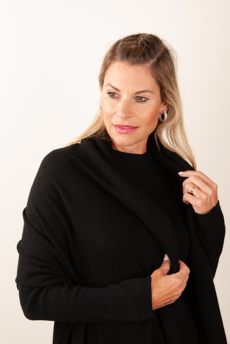Schal „Pailletten“ Schwarz