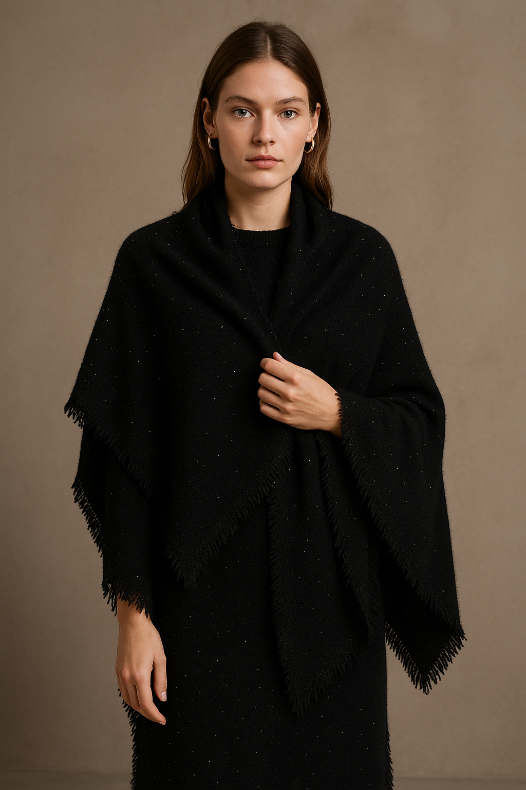 Schal „Pailletten“ Schwarz