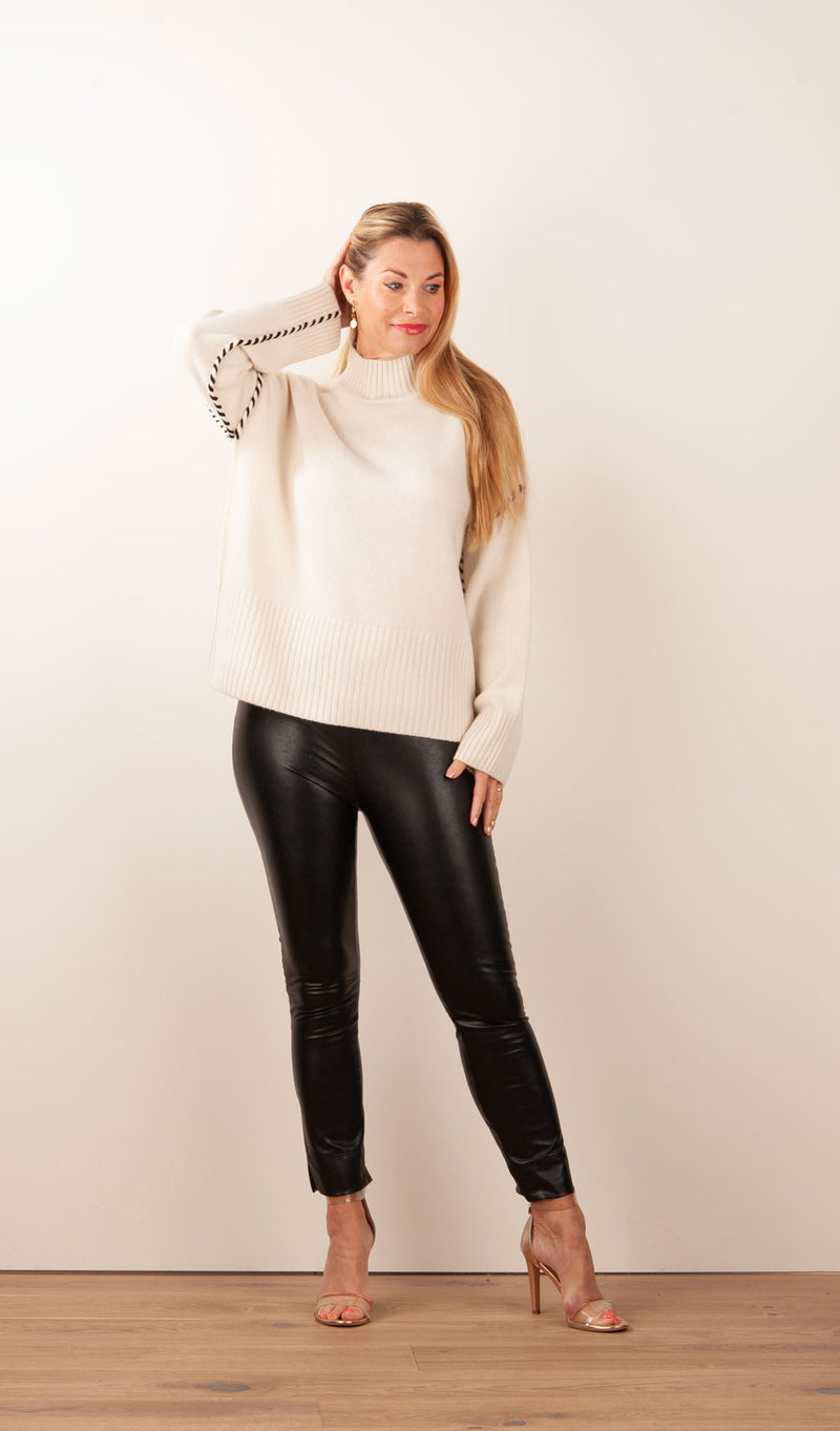 Pullover Offwhite | Schwarz
